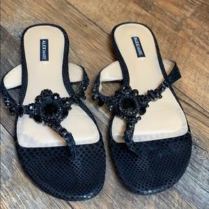 Alex Marie Black jeweled sandals